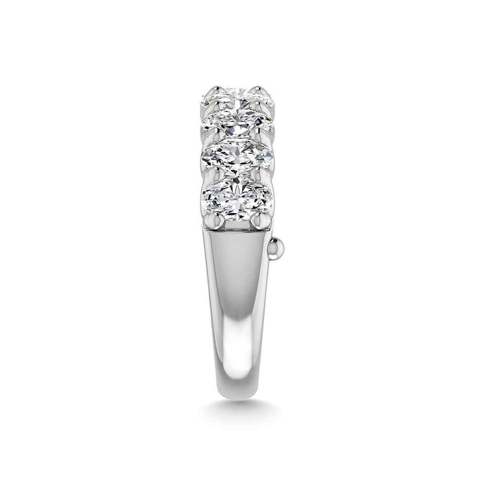 18K White Gold 1 1/3 Ct.Tw. Oval Shape Lab Grown Diamond Half Way Eternity Band