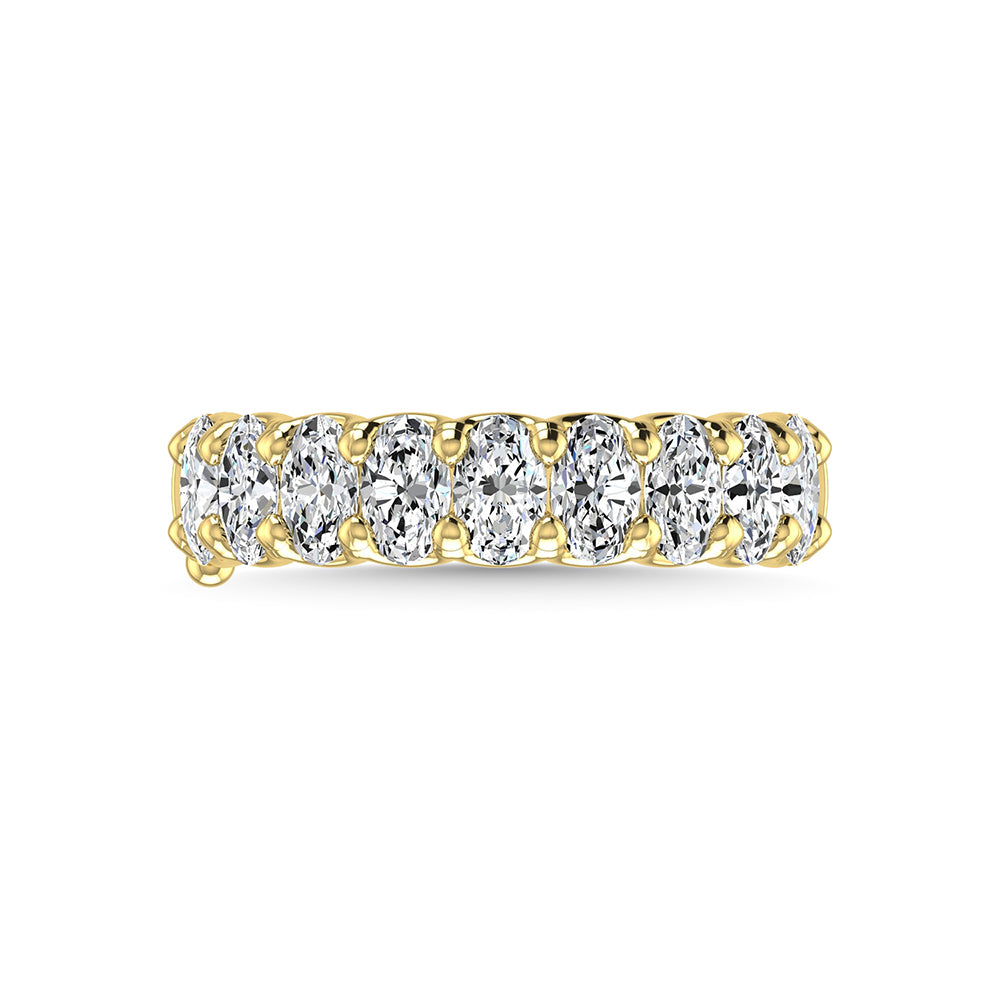 18K Yellow Gold 3 3/4 Ct.Tw. Oval Shape Lab Grown Diamond Half Way Eternity Band