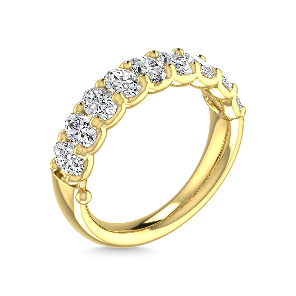 18K Yellow Gold 1 Ct.Tw. Oval Shape Lab Grown Diamond Half Way Eternity Band