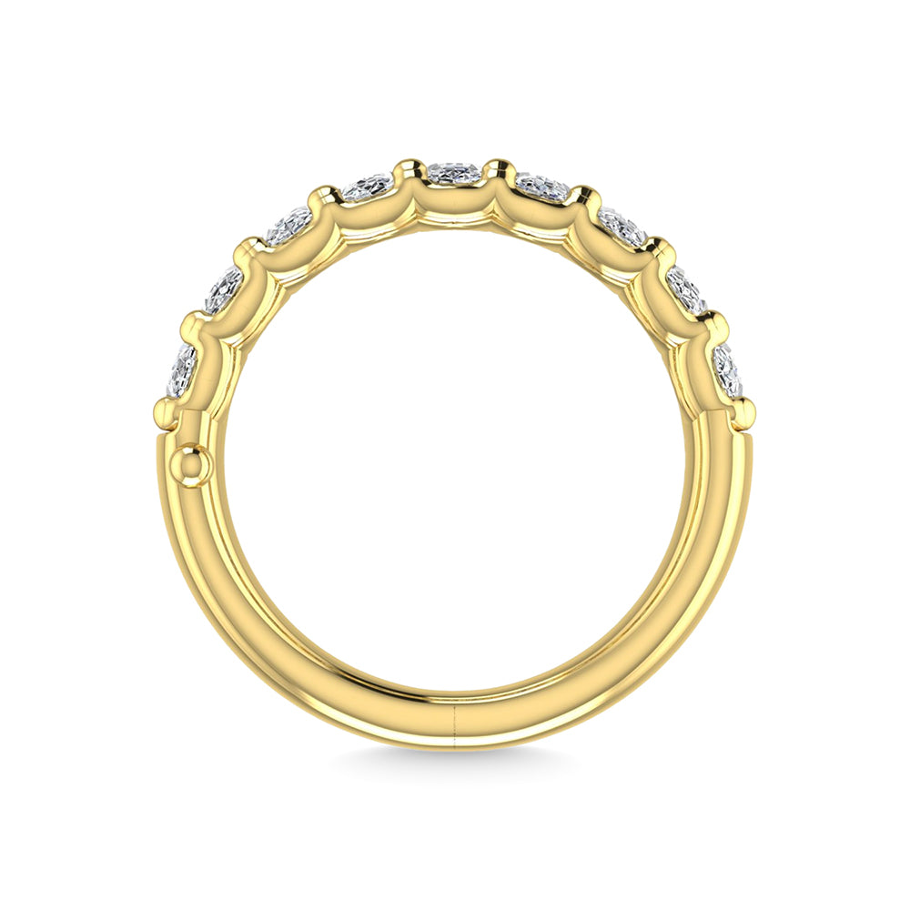 18K Yellow Gold 1 Ct.Tw. Oval Shape Lab Grown Diamond Half Way Eternity Band