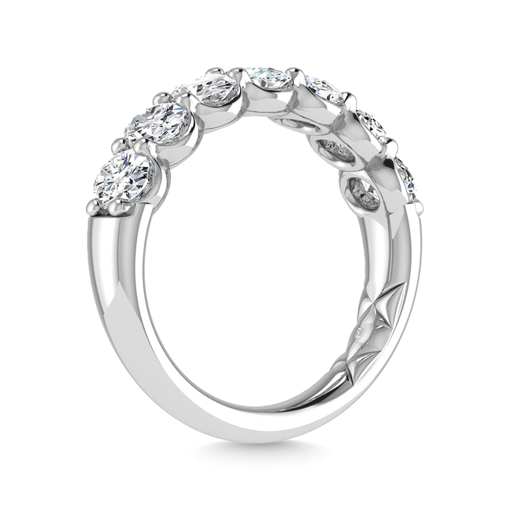 14K White Gold Lab Grown Diamond 2 1/4 Ct.Tw. Oval Shape Halfway Wedding Band