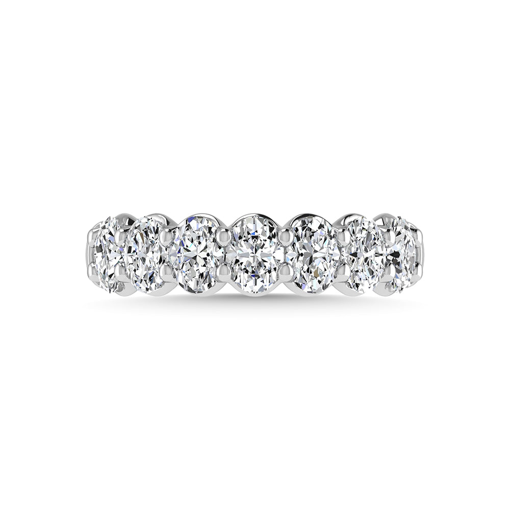 14K White Gold Lab Grown Diamond 2 1/4 Ct.Tw. Oval Shape Halfway Wedding Band