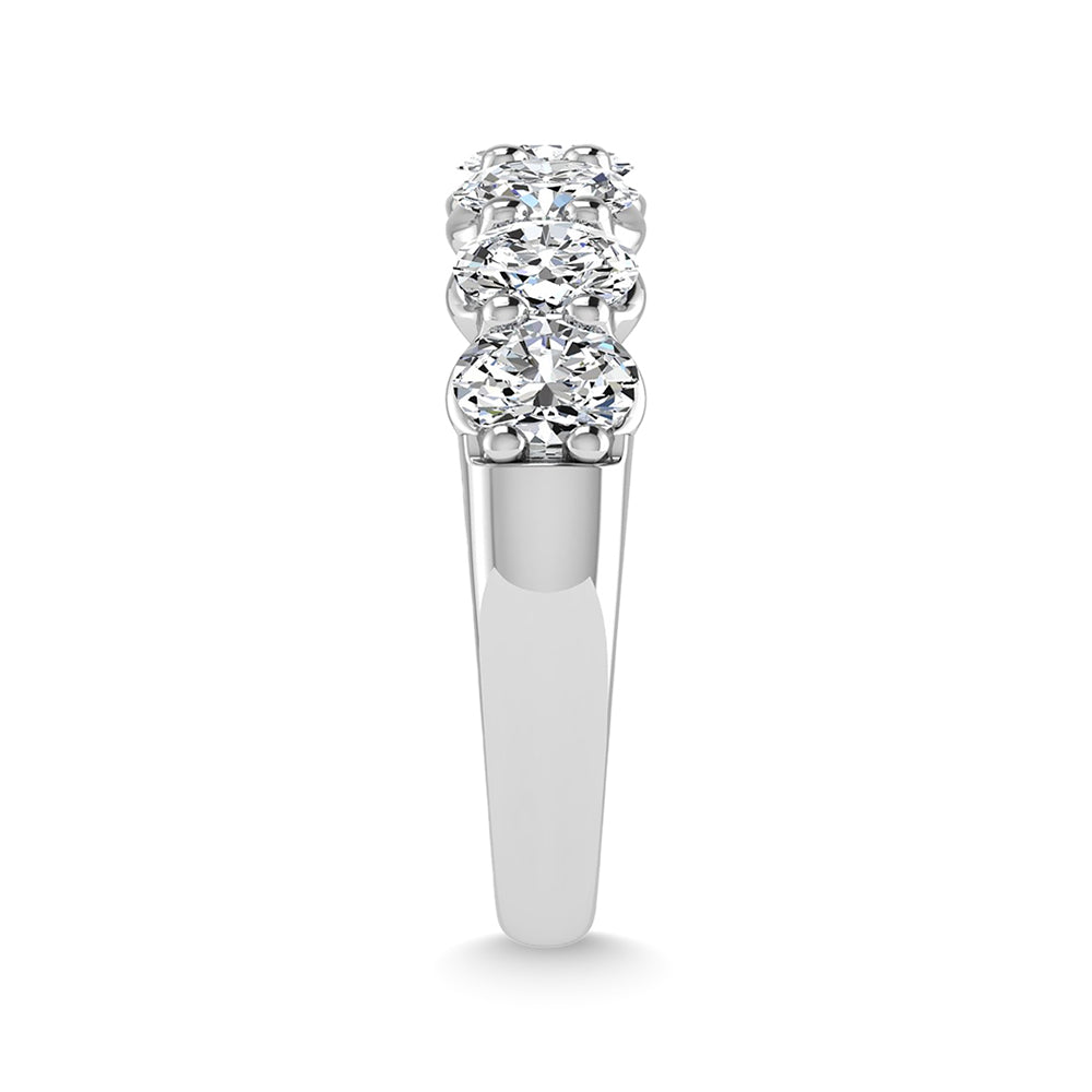14K White Gold Lab Grown Diamond 2 1/4 Ct.Tw. Oval Shape Halfway Wedding Band