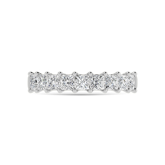 950 Platiunum  2 1/4 Ct.Tw. Princess Shape Lab Grown Diamond Half Way Eternity Band