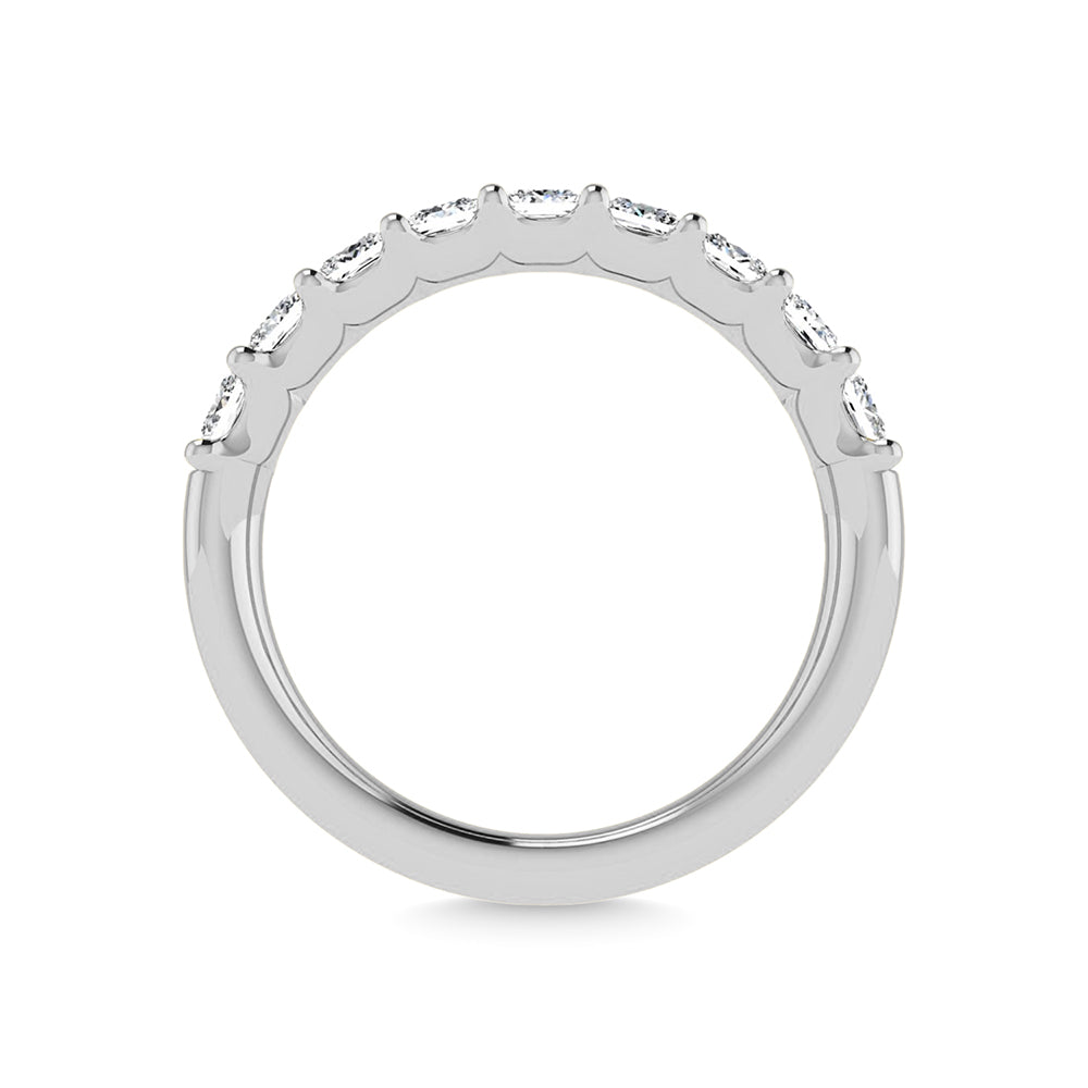 18K White Gold  1 Ct.Tw. Princess Shape Lab Grown Diamond Half Way Eternity Band