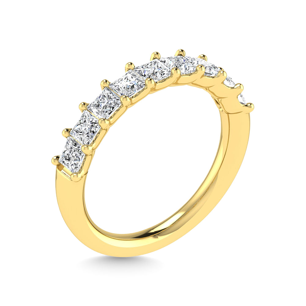 14K Yellow Gold  2 7/8 Ct.Tw. Princess Shape Lab Grown Diamond Half Way Eternity Band