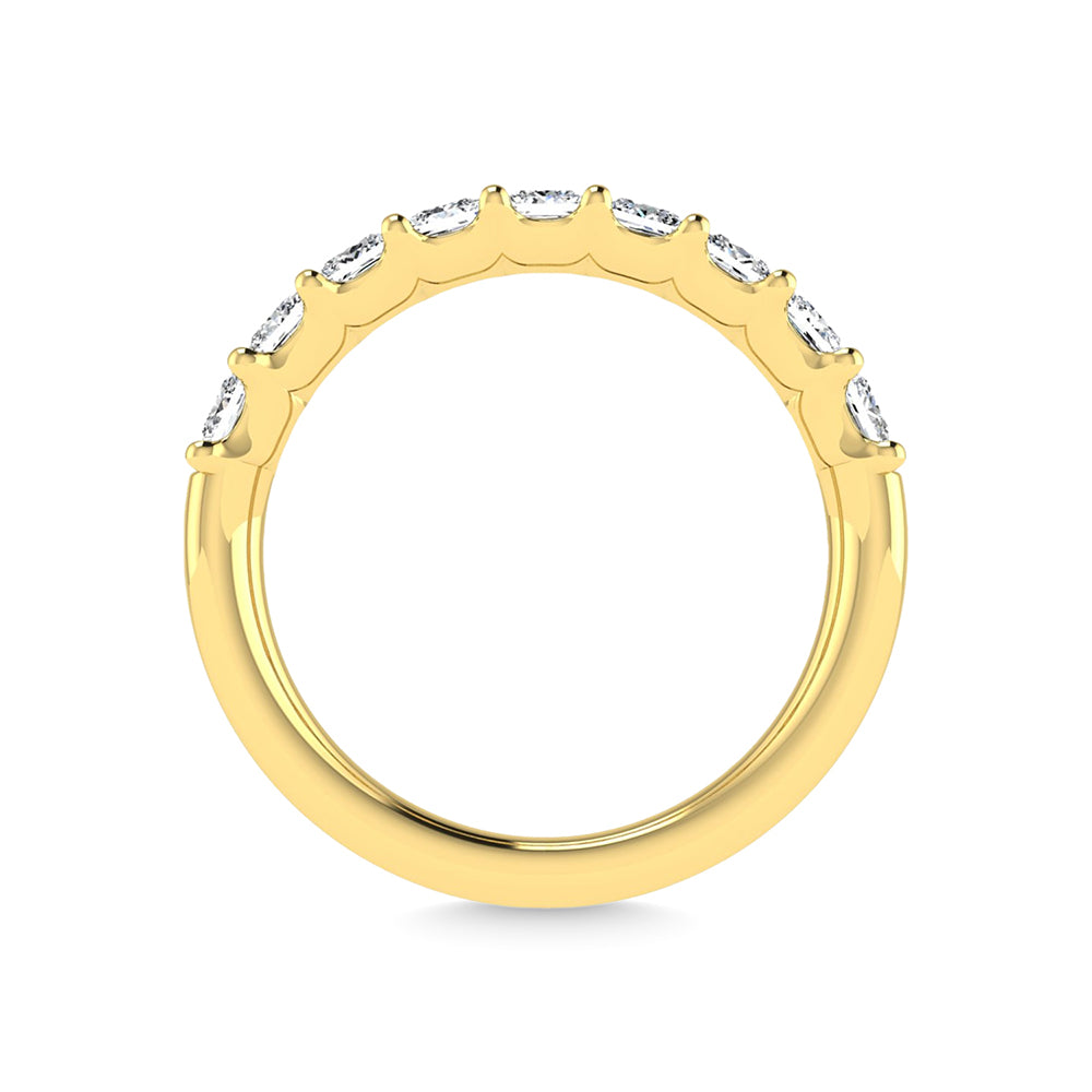 14K Yellow Gold  1 1/3 Ct.Tw. Princess Shape Lab Grown Diamond Half Way Eternity Band