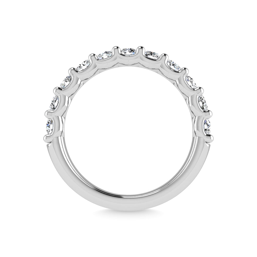 14K White Gold Lab Grown Diamond 5/8 Ct.Tw. Round Shape Half Way wedding Band (size 6.5)