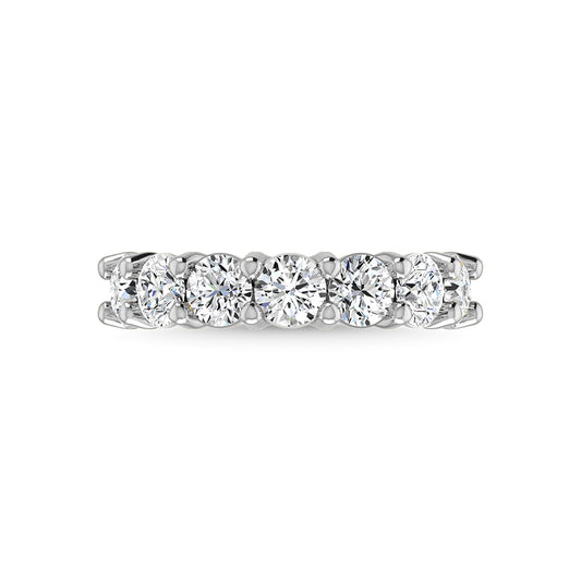 18K White Gold 3 3/4 Ct.Tw. Round Shape Lab Grown Diamond Half Way Eternity Band