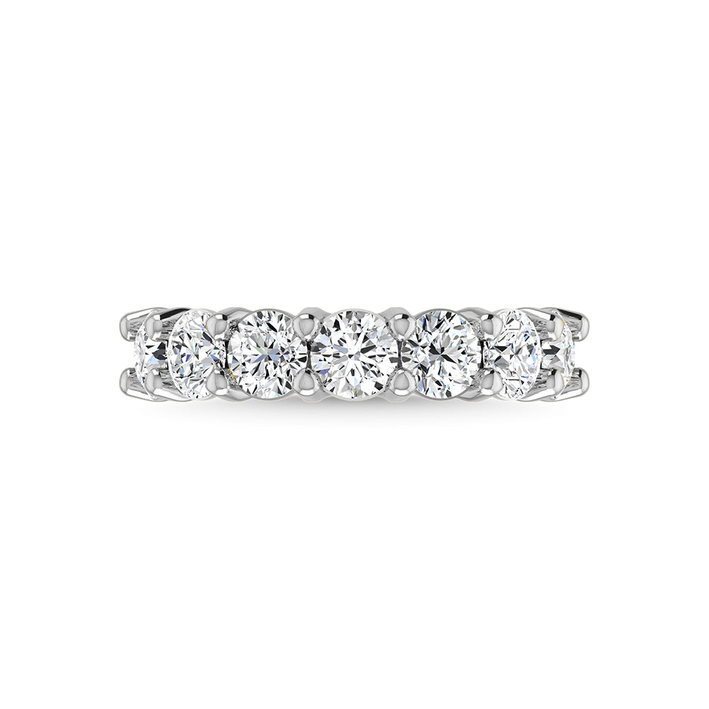 18K White Gold 1 1/10 Ct.Tw. Round Shape Lab Grown Diamond Half Way Eternity Band