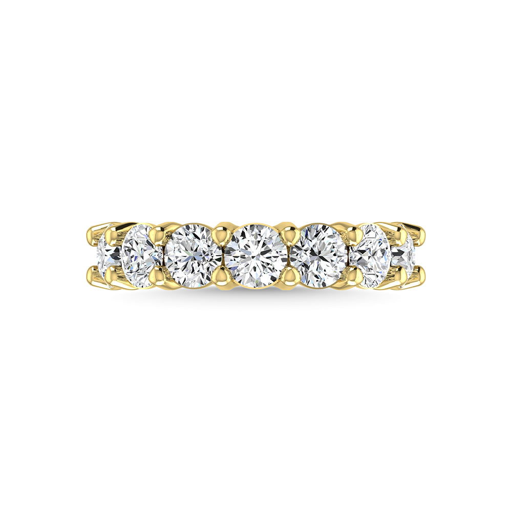14K Yellow Gold 2 1/4 Ct.Tw. Round Shape Lab Grown Diamond Wedding Band