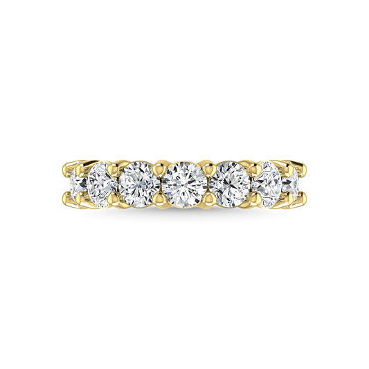 18K Yellow Gold 3 3/4 Ct.Tw. Round Shape Lab Grown Diamond Wedding Band