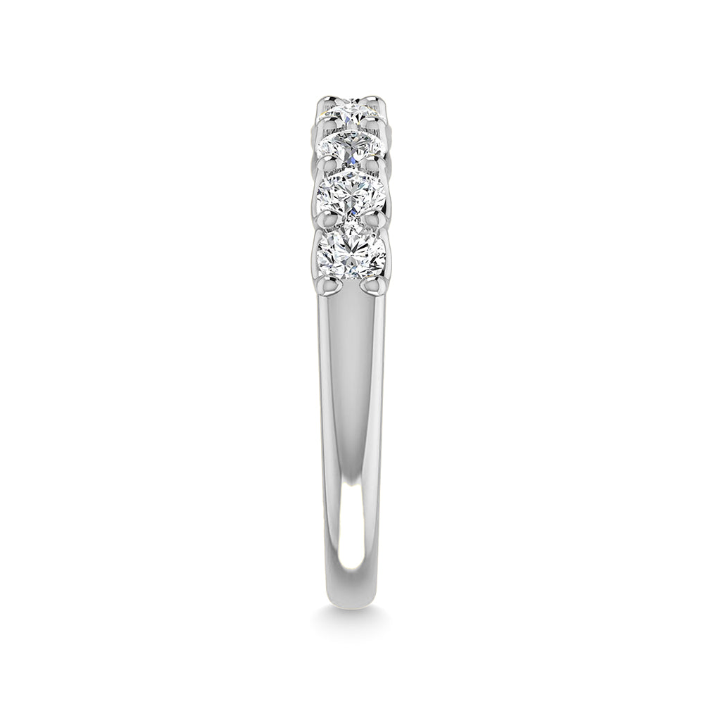 14K White Gold Lab Grown Diamond 1 3/4 Ct.Tw. Round Shape Half Way wedding Band (size 6.5)