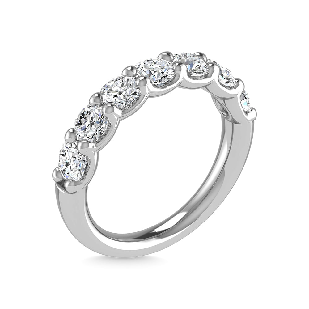 14K White Gold Lab Grown Diamond 2 1/3 Ct.Tw. Round Shape Halfway Wedding Band