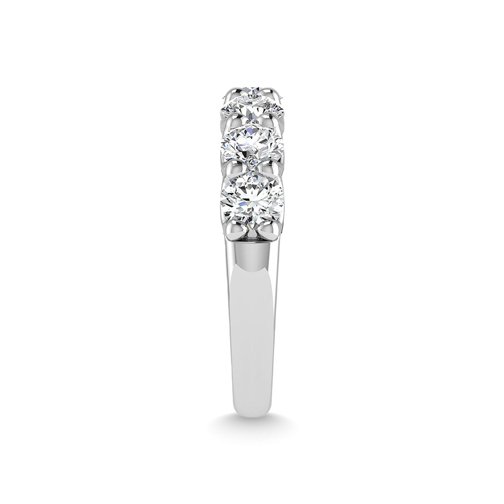 14K White Gold Lab Grown Diamond 2 1/3 Ct.Tw. Round Shape Halfway Wedding Band
