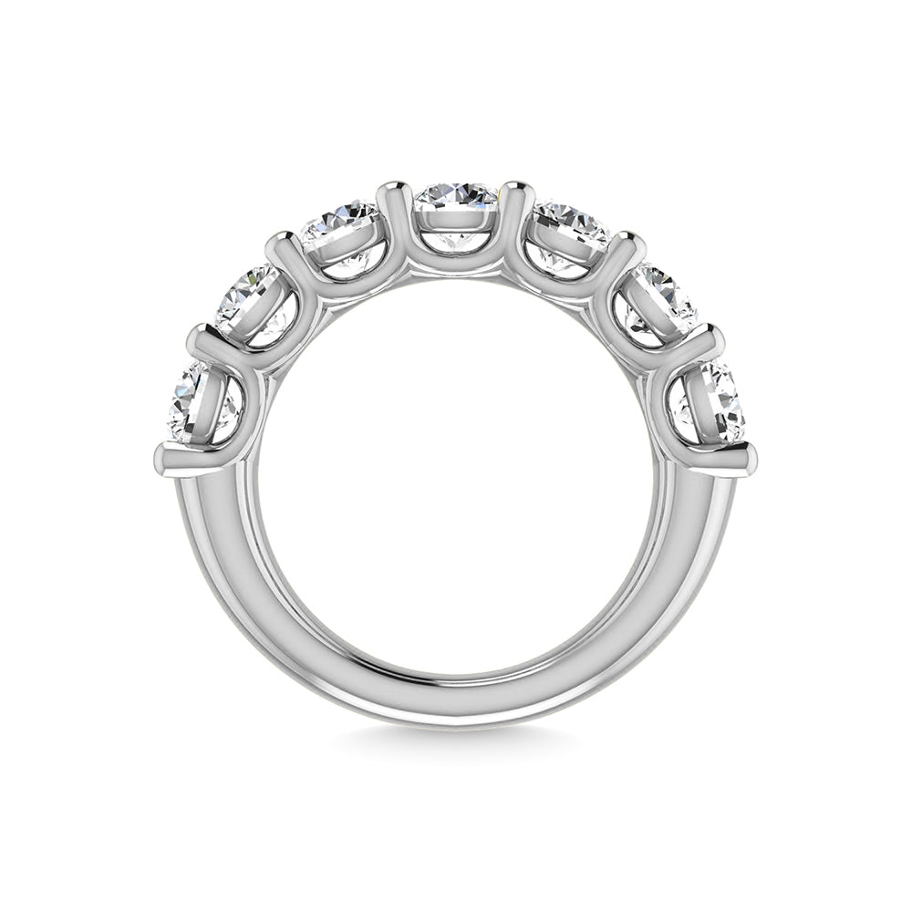 14K White Gold Lab Grown Diamond 3 3/4 Ct.Tw. Round Shape Halfway Wedding Band