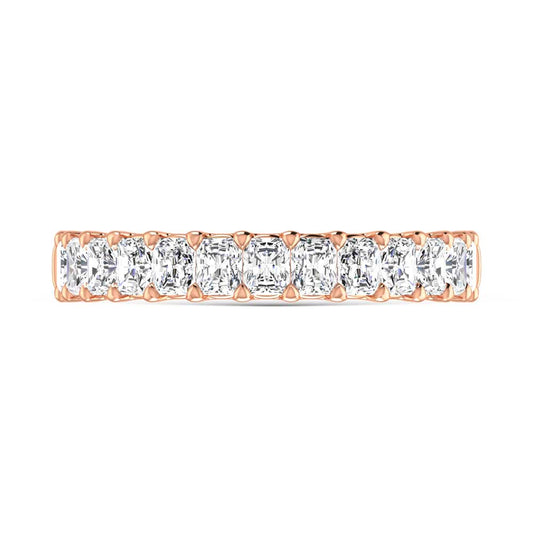 14K Rose Gold  2 1/5 Ct.Tw. Radiant Shape Lab Grown Diamond Half Way Eternity Band