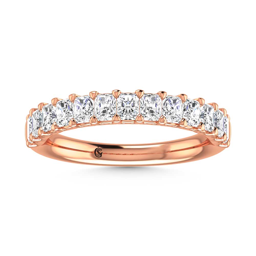 18K Rose Gold  4 3/4 Ct.Tw. Radiant Shape Lab Grown Diamond Half Way Eternity Band