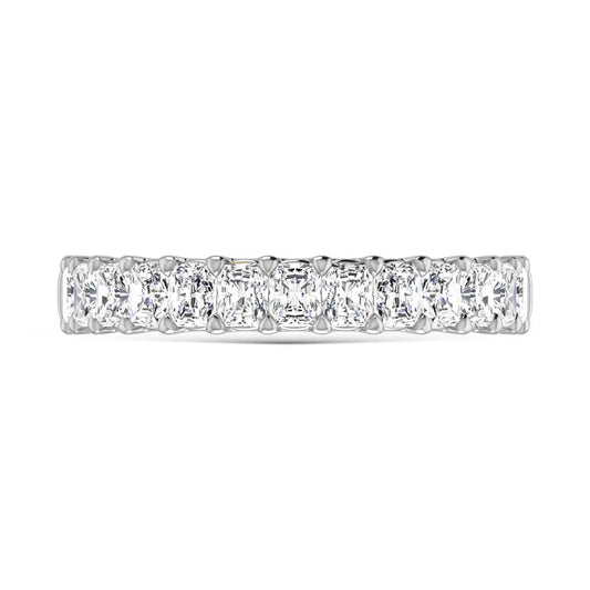 14K White Gold  1 1/3 Ct.Tw. Radiant Shape Lab Grown Diamond Half Way Eternity Band