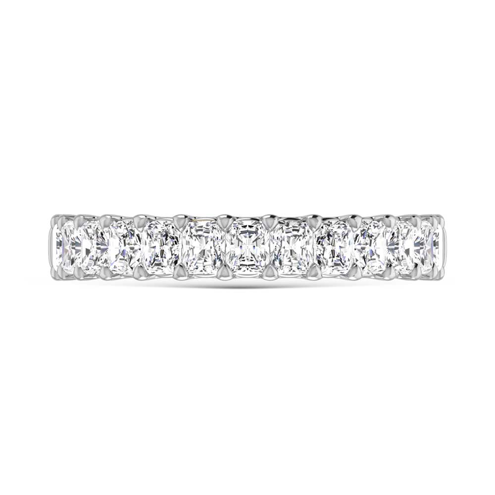18K White Gold  3 1/2 Ct.Tw. Radiant Shape Lab Grown Diamond Half Way Eternity Band