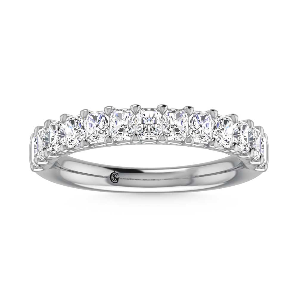18K White Gold  1 1/3 Ct.Tw. Radiant Shape Lab Grown Diamond Half Way Eternity Band