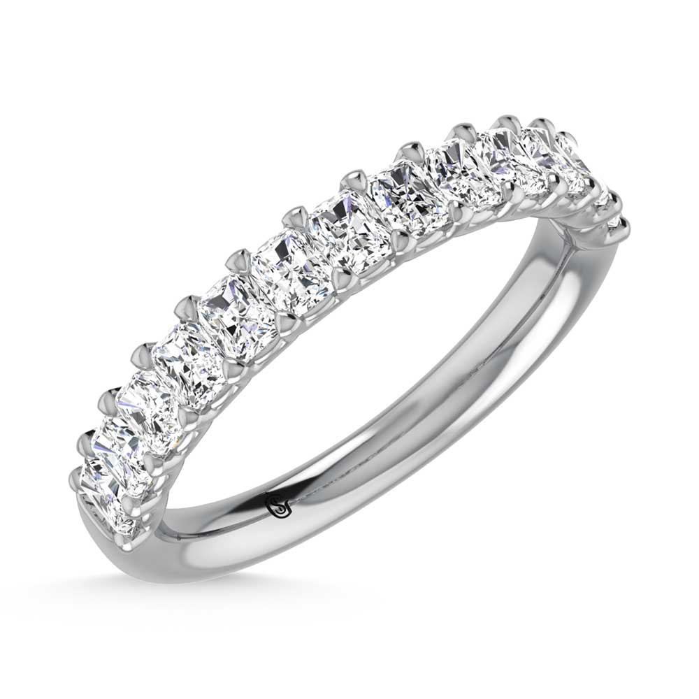 950 Platinum Yellow Gold  4 3/4 Ct.Tw. Radiant Shape Lab Grown Diamond Half Way Eternity Band