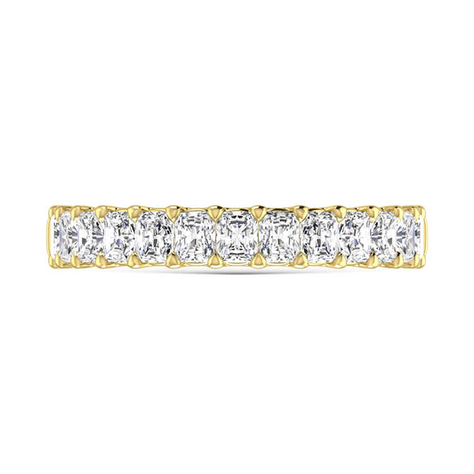 18K Yellow Gold  1 1/3 Ct.Tw. Radiant Shape Lab Grown Diamond Half Way Eternity Band