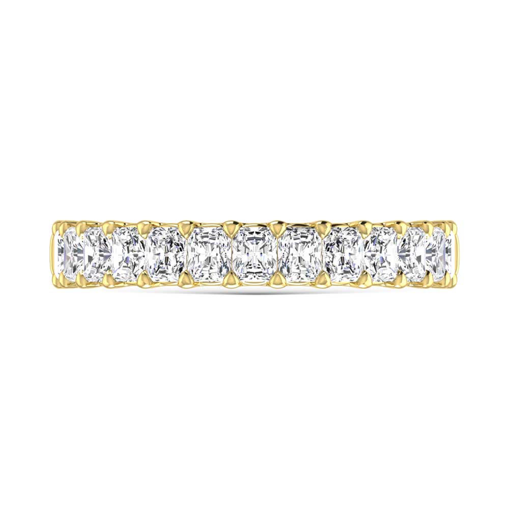 18K Yellow Gold  2 3/4 Ct.Tw. Radiant Shape Lab Grown Diamond Half Way Eternity Band