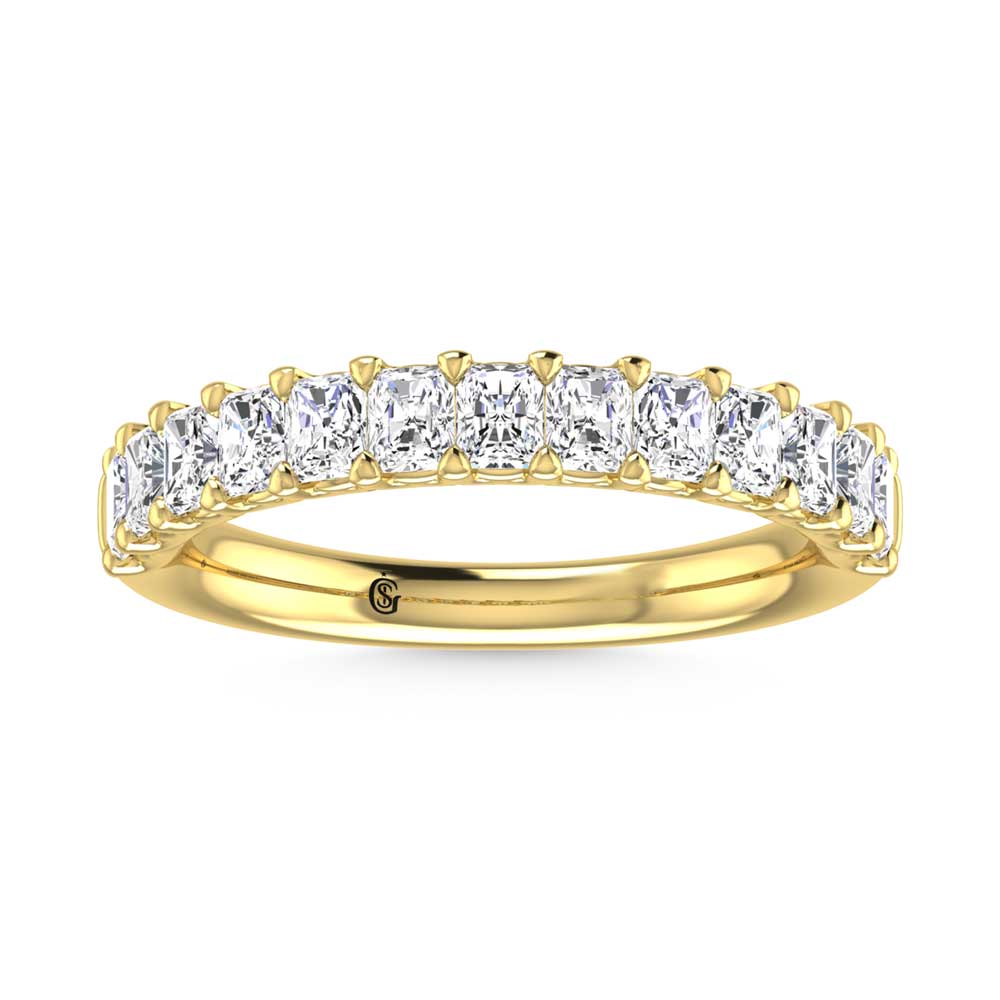 14K Yellow Gold  4 3/4 Ct.Tw. Radiant Shape Lab Grown Diamond Half Way Eternity Band