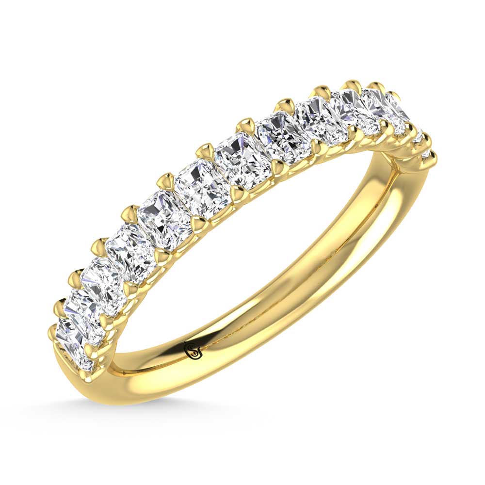 18K Yellow Gold  1 1/3 Ct.Tw. Radiant Shape Lab Grown Diamond Half Way Eternity Band