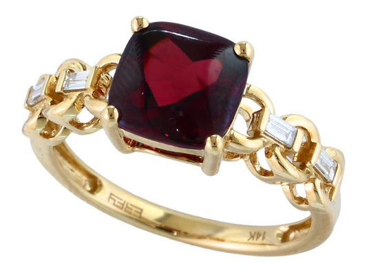 EFFY 14K YELLOW GOLD DIAMOND,GARNET RING