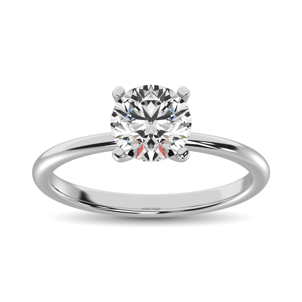 14K White Gold Lab Grown Diamond 1/2 Ct.Tw. Non certified CVD VS1+ G+ Solitaire Pendant (Available in 0.10ctw to 2ctw)