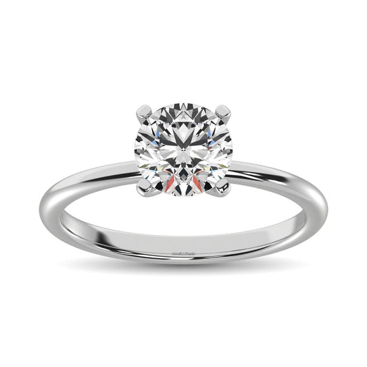14K White Gold Lab Grown Diamond 1/2 Ct.Tw. Non certified CVD VS1+ G+ Solitaire Pendant (Available in 0.10ctw to 2ctw)