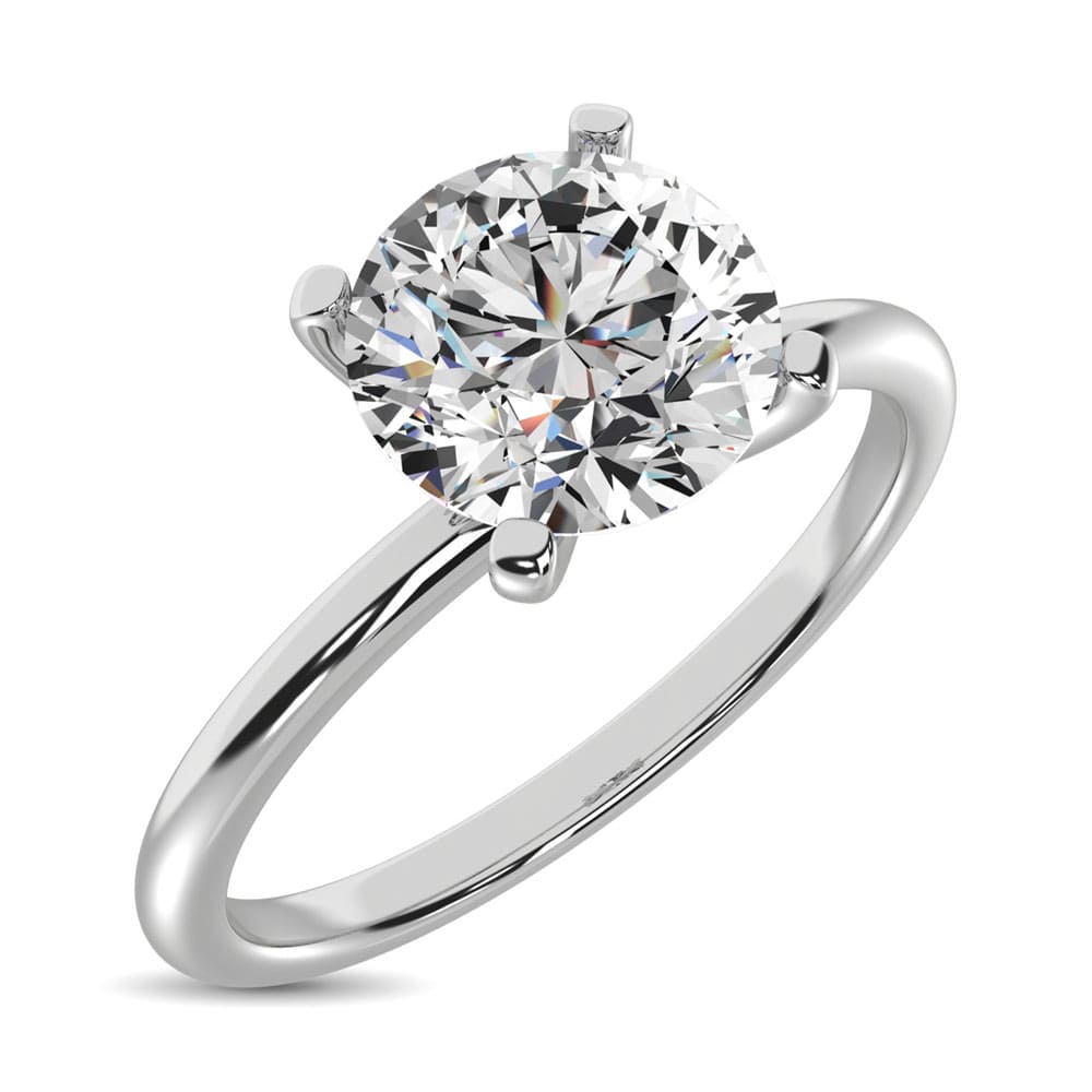 14K White Gold Lab Grown Diamond 2 Ct.Tw. IGI Certified CVD VS1+ G+ Solitaire Ring (Available in 0.50ctw to 7ctw)