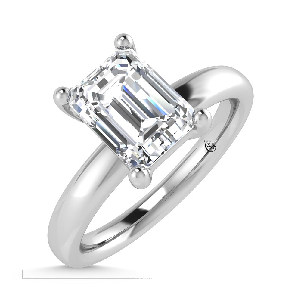 14K White Gold Lab Grown Diamond 1 1/2 Ct.Tw. IGI Certified Emerald Shape Solitaire (Available from 1CT to 7CT)