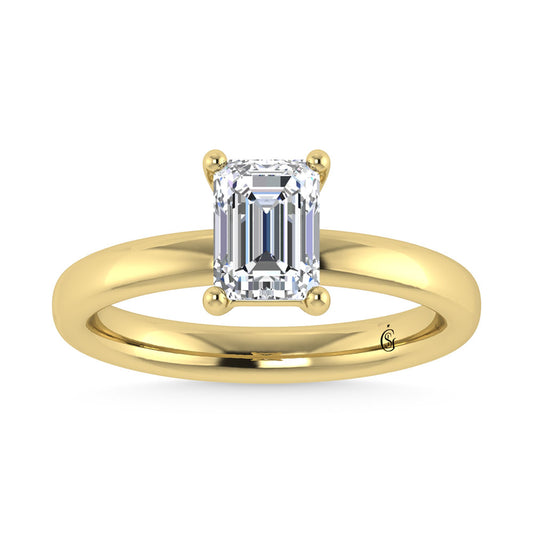 14K Yellow Gold Lab Grown Diamond 1 1/2 Ct.Tw. IGI Certified Emerald Shape Solitaire (Available from 1CT to 7CT)