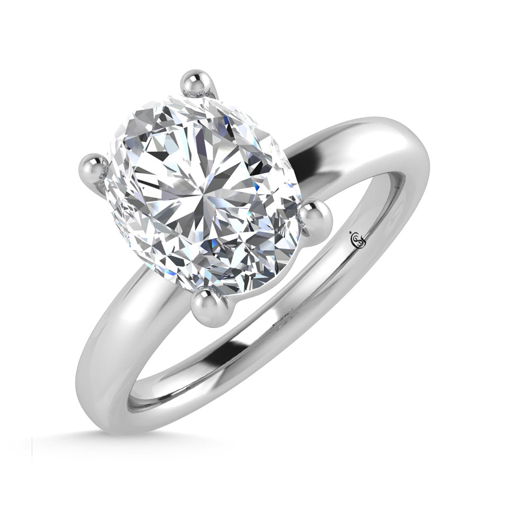 14K White Gold Lab Grown Diamond 1 1/2 Ct.Tw. IGI Certified Oval Shape Solitaire (Available from 1CT to 7CT)