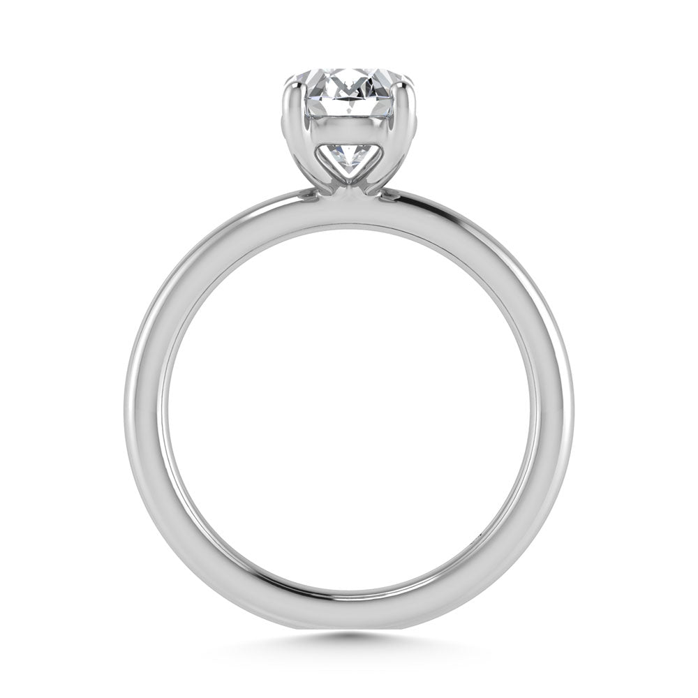 14K White Gold Lab Grown Diamond 2 Ct.Tw. IGI Certified Oval Shape Solitaire (Available from 1CT to 7CT)