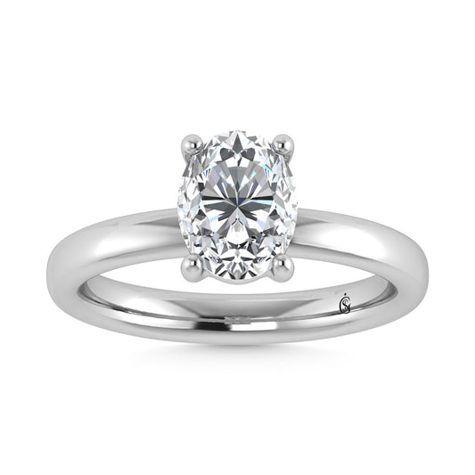 14K White Gold Lab Grown Diamond 4 Ct.Tw. IGI Certified Oval Shape Solitaire (Available from 1CT to 7CT)
