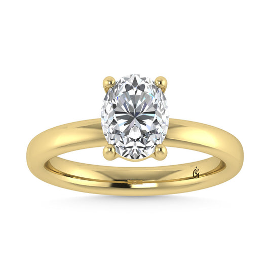 14K Yellow Gold Lab Grown Diamond 4 Ct.Tw. IGI Certified Oval Shape Solitaire (Available from 1CT to 7CT)