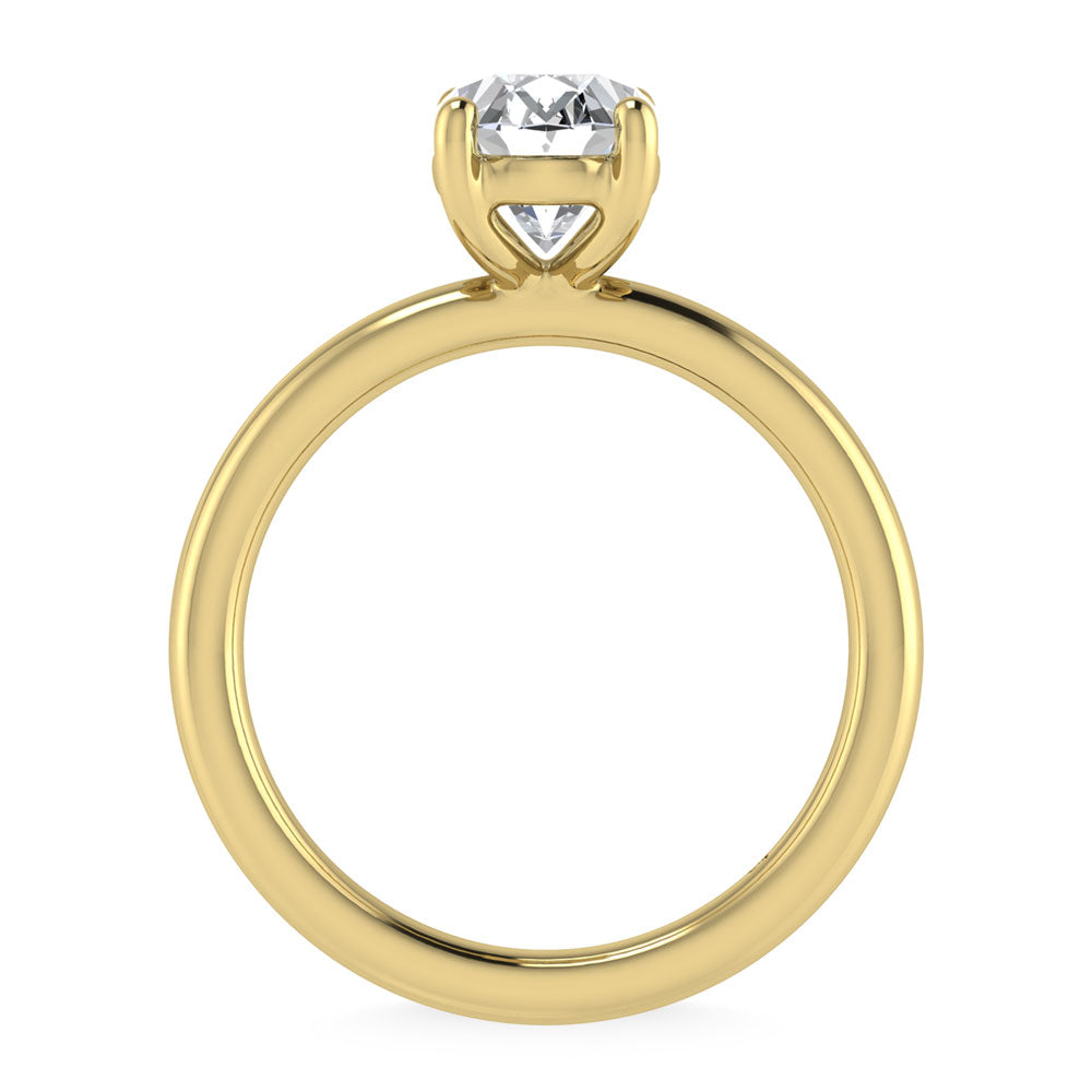 14K Yellow Gold Lab Grown Diamond 4 Ct.Tw. IGI Certified Oval Shape Solitaire (Available from 1CT to 7CT)