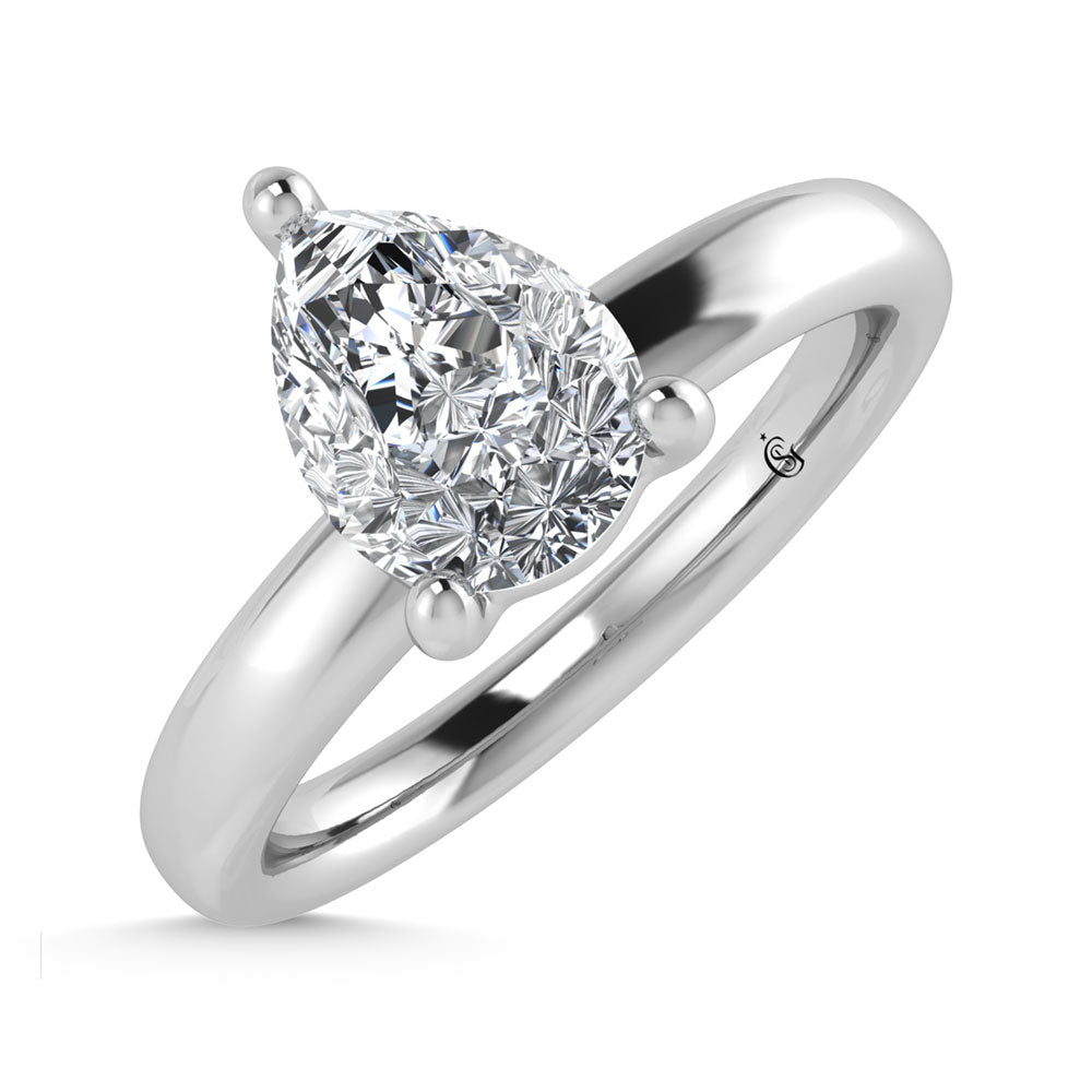 14K White Gold Lab Grown Diamond 1 Ct.Tw. IGI Certified Pear Shape Solitaire (Available from 1CT to 7CT)