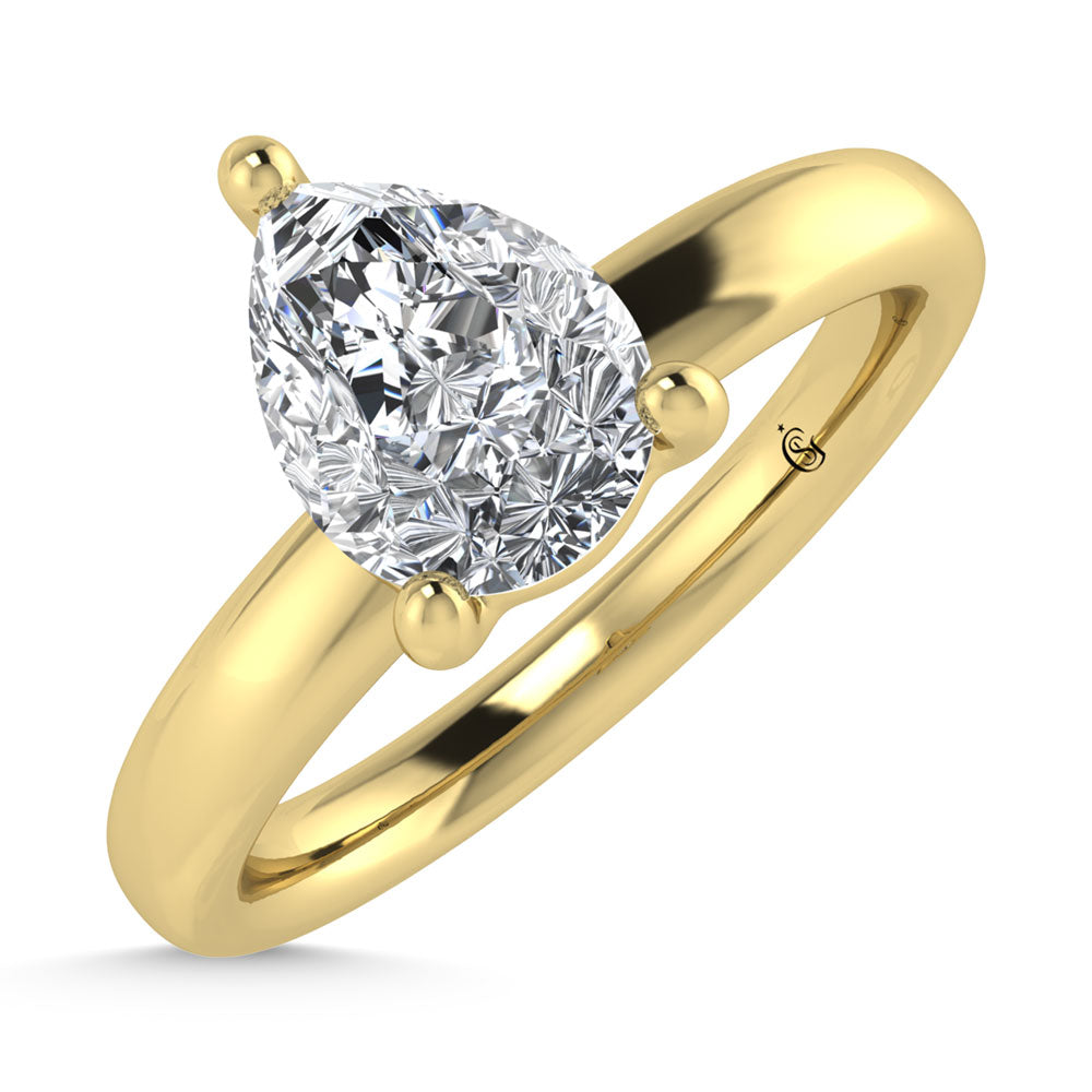 14K Yellow Gold Lab Grown Diamond 1 Ct.Tw. IGI Certified Pear Shape Solitaire (Available from 1CT to 7CT)