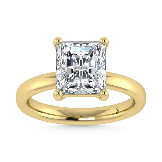 14K Yellow Gold Lab Grown Diamond 2 Ct.Tw. IGI Certified Radiant Shape Solitaire (Available from 1CT to 7CT)