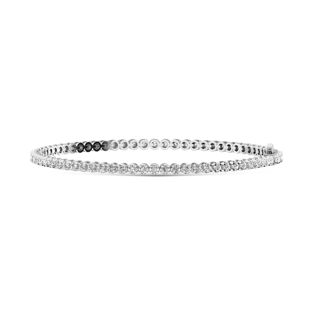 10K White Gold Lab Grown Diamond 2 Ct.Tw. Illusion Tennies Bracelet (5CT Look)