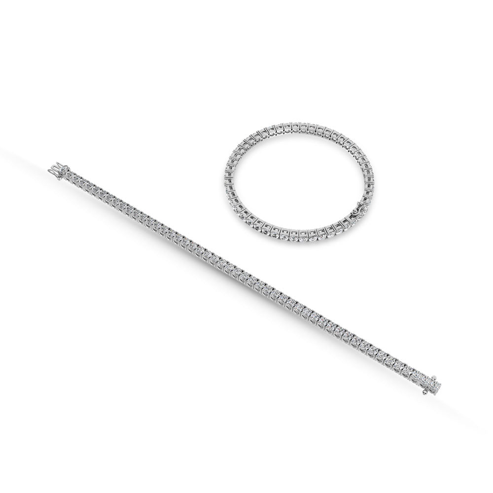 14K White Gold Lab Grown Diamond 2 Ct.Tw. Illusion Tennis Bracelet (5CT Look)