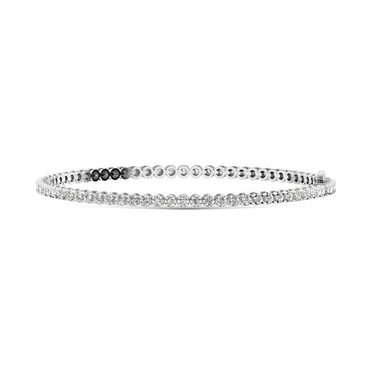 10K White Gold Lab Grown Diamond 4 Ct.Tw. Illusion Tennies Bracelet (9CT Look)