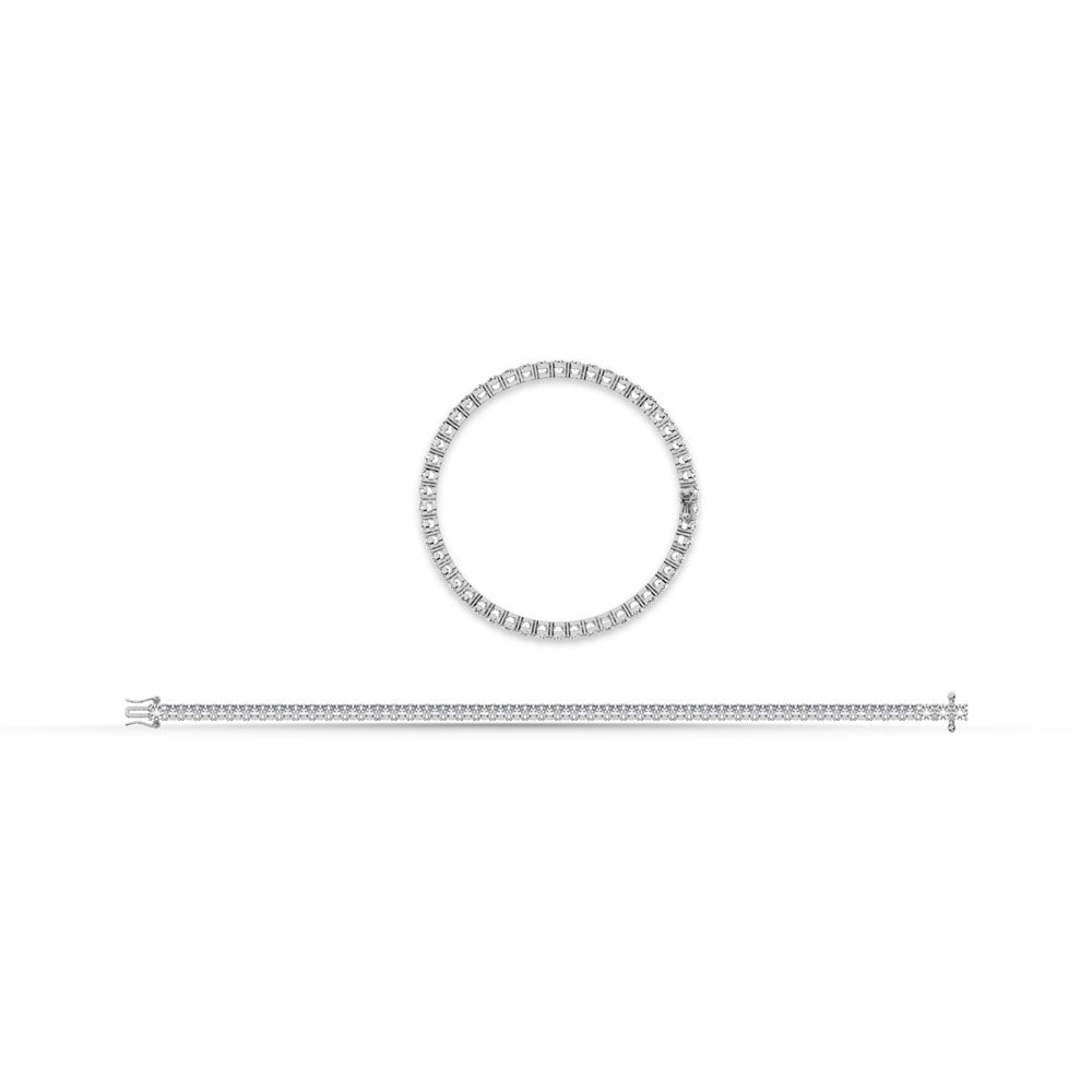 10K White Gold Lab Grown Diamond 5 Ct.Tw. Illusion Tennies Bracelet (11CT Look)