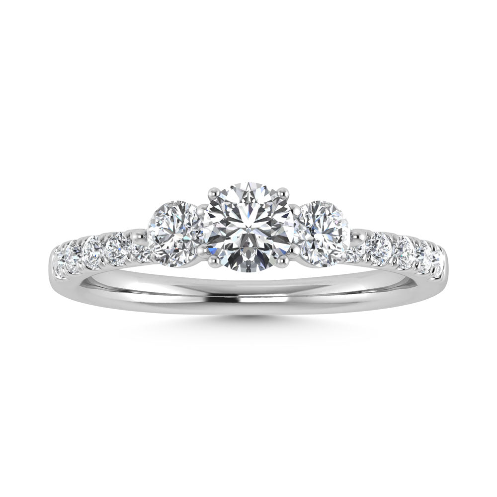 10K White Gold Lab Grown Diamond 1 Ct.Tw. Round Shape Engagement Ring