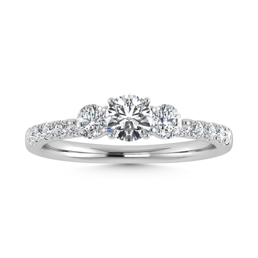 10K White Gold Lab Grown Diamond 1 Ct.Tw. Round Shape Engagement Ring